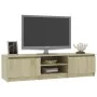TV-Schrank aus Sonoma-Eichensperrholz, 140 x 40 x 35,5 cm von vidaXL, TV-Möbel - Ref: Foro24-800651, Preis: 75,92 €, Rabatt: %