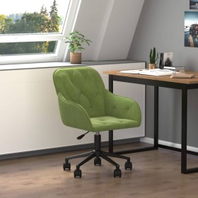 Silla de oficina giratoria de terciopelo verde claro