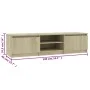 Mueble TV madera contrachapada color roble Sonoma 140x40x35,5cm de vidaXL, Muebles TV - Ref: Foro24-800651, Precio: 75,92 €, ...