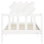 White solid wood bed frame with headboard by vidaXL, Beds and slatted bases - Ref: Foro24-3193432, Price: 98,53 €, Discount: %