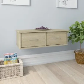 Oak plywood wall drawer shelf 60x26x18.5cm by vidaXL, Shelves and shelves - Ref: Foro24-800588, Price: 39,93 €, Discount: %