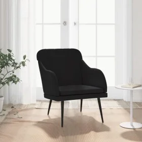 Sillón de terciopelo negro 63x76x80 cm de vidaXL, Sillones - Ref: Foro24-351459, Precio: 100,53 €, Descuento: %