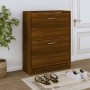 Mueble zapatero madera contrachapada marrón roble 63x24x81 cm