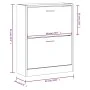 Schuhschrank aus braunem Eichensperrholz, 63 x 24 x 81 cm von vidaXL, Schuhregale und Schuhorganisatoren - Ref: Foro24-342563...