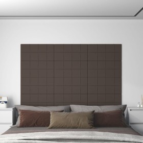 Paneles de pared 12 uds tela gris taupe 60x30 cm 2,16 m²