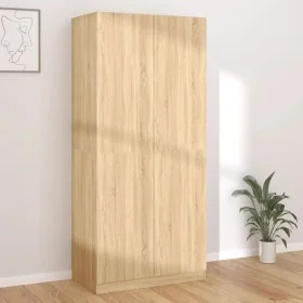 Armario de madera contrachapada color roble Sonoma 90x52x200 cm de vidaXL, Armarios roperos - Ref: Foro24-800633, Precio: 186...
