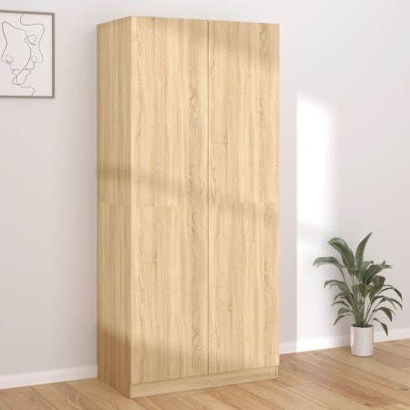 Armario de madera contrachapada color roble Sonoma 90x52x200 cm de vidaXL, Armarios roperos - Ref: Foro24-800633, Precio: 197...