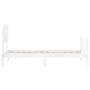 White solid wood bed frame with headboard by vidaXL, Beds and slatted bases - Ref: Foro24-3193432, Price: 98,53 €, Discount: %