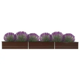 Arriate de jardín de acero galvanizado marrón 480x80x45 cm de vidaXL, Maceteros y jardineras - Ref: Foro24-47066, Precio: 93,...