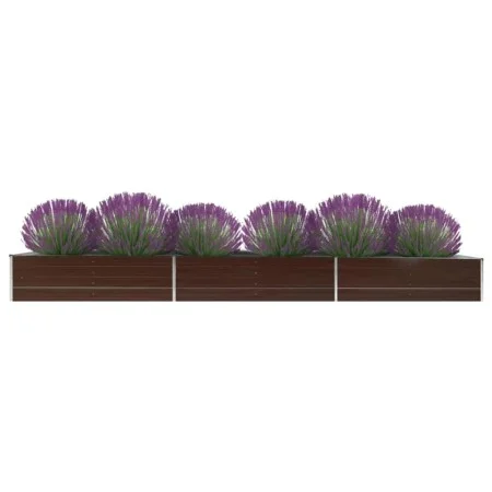 Arriate de jardín de acero galvanizado marrón 480x80x45 cm de vidaXL, Maceteros y jardineras - Ref: Foro24-47066, Precio: 93,...