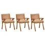 Garden dining chairs with cushions 3 pcs solid acacia wood by vidaXL, Garden chairs - Ref: Foro24-3060835, Price: 249,13 €, D...
