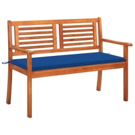 2 seater garden bench solid eucalyptus wood and cushion 120 cm by vidaXL, garden benches - Ref: Foro24-3060979, Price: 188,49...