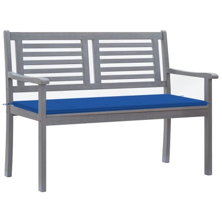 2-Sitzer-Gartenbank aus grauem Eukalyptusholz und 120 cm Kissen von vidaXL, Gartenbänke - Ref: Foro24-3061033, Preis: 191,29 ...