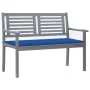2-seater garden bench in gray eucalyptus wood and 120 cm cushion by vidaXL, garden benches - Ref: Foro24-3061033, Price: 191,...