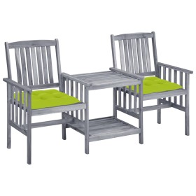 Sillas de jardín con mesita y cojines madera maciza acacia de vidaXL, Conjuntos de jardín - Ref: Foro24-3061328, Precio: 163,...
