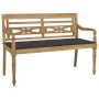 Batavia solid teak bench with anthracite gray cushion 120 cm by vidaXL, garden benches - Ref: Foro24-3062154, Price: 219,00 €...