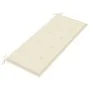 Banco Batavia madera maciza de teca con cojín crema 120 cm de vidaXL, Bancos de jardín - Ref: Foro24-3062156, Precio: 219,92 ...