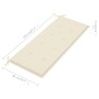 Bank aus massivem Teakholz Batavia mit cremefarbenem Kissen 120 cm von vidaXL, Gartenbänke - Ref: Foro24-3062156, Preis: 221,...