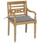 Batavia chairs 2 pcs solid teak with gray cushions by vidaXL, Garden chairs - Ref: Foro24-3062128, Price: 246,65 €, Discount: %