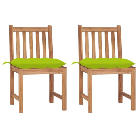 Garden chairs 2 units solid teak wood with cushions by vidaXL, Garden chairs - Ref: Foro24-3062942, Price: 238,96 €, Discount: %