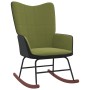 Silla mecedora de terciopelo y PVC verde claro