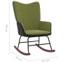 Silla mecedora de terciopelo y PVC verde claro