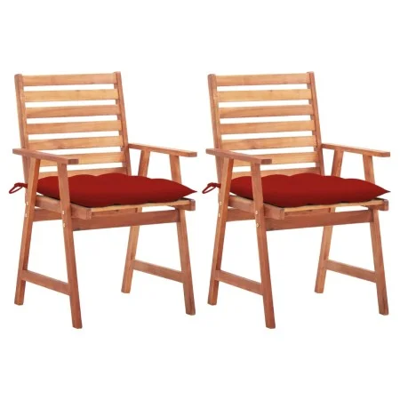 Garden dining chairs 2 pcs solid acacia wood and cushions by vidaXL, Garden chairs - Ref: Foro24-3064341, Price: 159,59 €, Di...