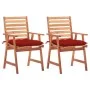 Garden dining chairs 2 pcs solid acacia wood and cushions by vidaXL, Garden chairs - Ref: Foro24-3064341, Price: 159,59 €, Di...