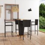 Conjunto de bar para jardín 5 piezas negro de vidaXL, Conjuntos de jardín - Ref: Foro24-3064866, Precio: 405,74 €