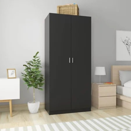 Schwarzer Sperrholzschrank 90x52x200 cm von vidaXL, Kleiderschränke - Ref: Foro24-800631, Preis: 179,10 €, Rabatt: %