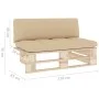 Zentrales Sofa aus Paletten für den Garten aus imprägniertem Kiefernholz von vidaXL, Modulare Sofas für den Außenbereich - Re...