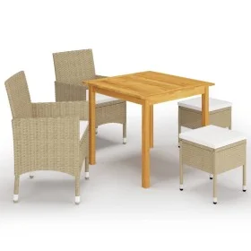 Beige 5-Piece Garden Dining Set by vidaXL, Garden sets - Ref: Foro24-3067685, Price: 312,65 €, Discount: %