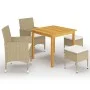 Beige 5-Piece Garden Dining Set by vidaXL, Garden sets - Ref: Foro24-3067685, Price: 318,34 €, Discount: %