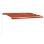 Toldo retráctil manual naranja y marrón 400x350 cm de vidaXL, Toldos - Ref: Foro24-3068980, Precio: 334,60 €