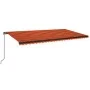 Orange and brown manual retractable awning 600x350 cm by vidaXL, Awnings - Ref: Foro24-3069240, Price: 562,30 €, Discount: %