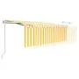 Automatic awning with LED blinds wind sensor yellow 4x3 m by vidaXL, Awnings - Ref: Foro24-3069313, Price: 646,76 €, Discount: %