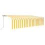 Manual retractable awning with yellow and white blinds 6x3 m by vidaXL, Awnings - Ref: Foro24-3069358, Price: 545,53 €, Disco...