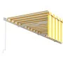 Manual retractable awning with yellow and white blinds 6x3 m by vidaXL, Awnings - Ref: Foro24-3069358, Price: 545,53 €, Disco...