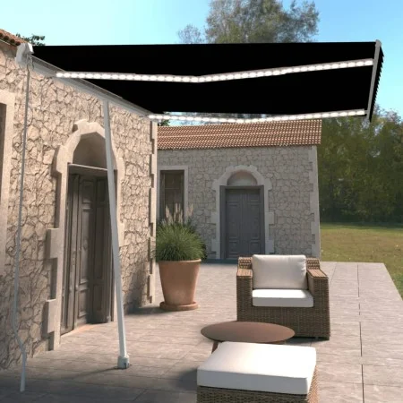 Manual retractable awning with anthracite LED light 300x250 cm by vidaXL, Awnings - Ref: Foro24-3069504, Price: 376,71 €, Dis...