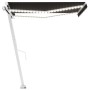 Manual retractable awning with anthracite LED light 300x250 cm by vidaXL, Awnings - Ref: Foro24-3069504, Price: 382,83 €, Dis...