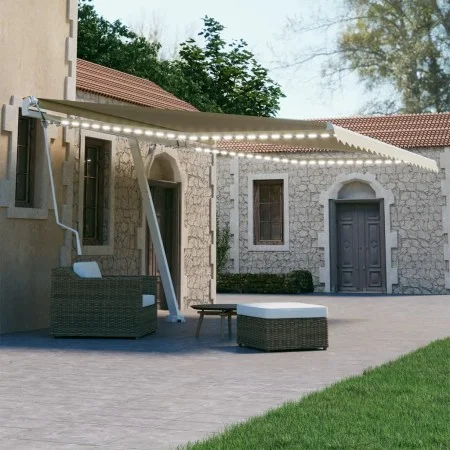 Toldo automático con LED sensor de viento crema 400x300 cm by vidaXL, Awnings - Ref: Foro24-3069552, Price: 722,22 €, Discoun...