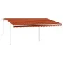 Automatic awning LED wind sensor orange and brown 4x3.5 m by vidaXL, Awnings - Ref: Foro24-3070035, Price: 706,23 €, Discount: %