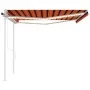 Automatic awning LED wind sensor orange and brown 4x3.5 m by vidaXL, Awnings - Ref: Foro24-3070035, Price: 706,23 €, Discount: %