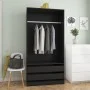 Armario de madera contrachapada negro 100x50x200 cm by vidaXL, Wardrobes - Ref: Foro24-800604, Price: 214,90 €, Discount: %