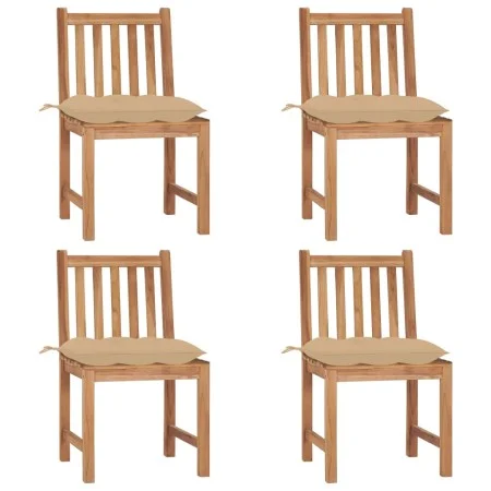 Garden chairs 4 units solid teak wood with cushions by vidaXL, Garden chairs - Ref: Foro24-3073106, Price: 448,20 €, Discount: %