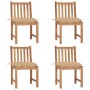 Garden chairs 4 units solid teak wood with cushions by vidaXL, Garden chairs - Ref: Foro24-3073106, Price: 460,07 €, Discount: %