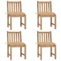 Garden chairs 4 units solid teak wood with cushions by vidaXL, Garden chairs - Ref: Foro24-3073106, Price: 448,20 €, Discount: %