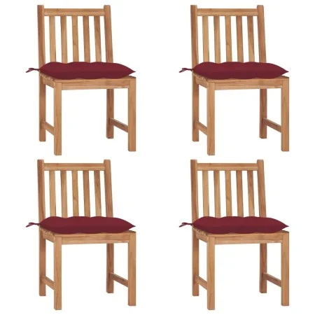 Garden chairs 4 units solid teak wood with cushions by vidaXL, Garden chairs - Ref: Foro24-3073112, Price: 472,07 €, Discount: %