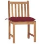 Gartenstühle 4 Einheiten aus massivem Teakholz mit Kissen von vidaXL, Gartenstühle - Ref: Foro24-3073112, Preis: 462,55 €, Ra...