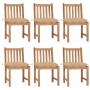 Garden chairs 6 units with solid teak wood cushions by vidaXL, Garden chairs - Ref: Foro24-3073133, Price: 687,82 €, Discount: %